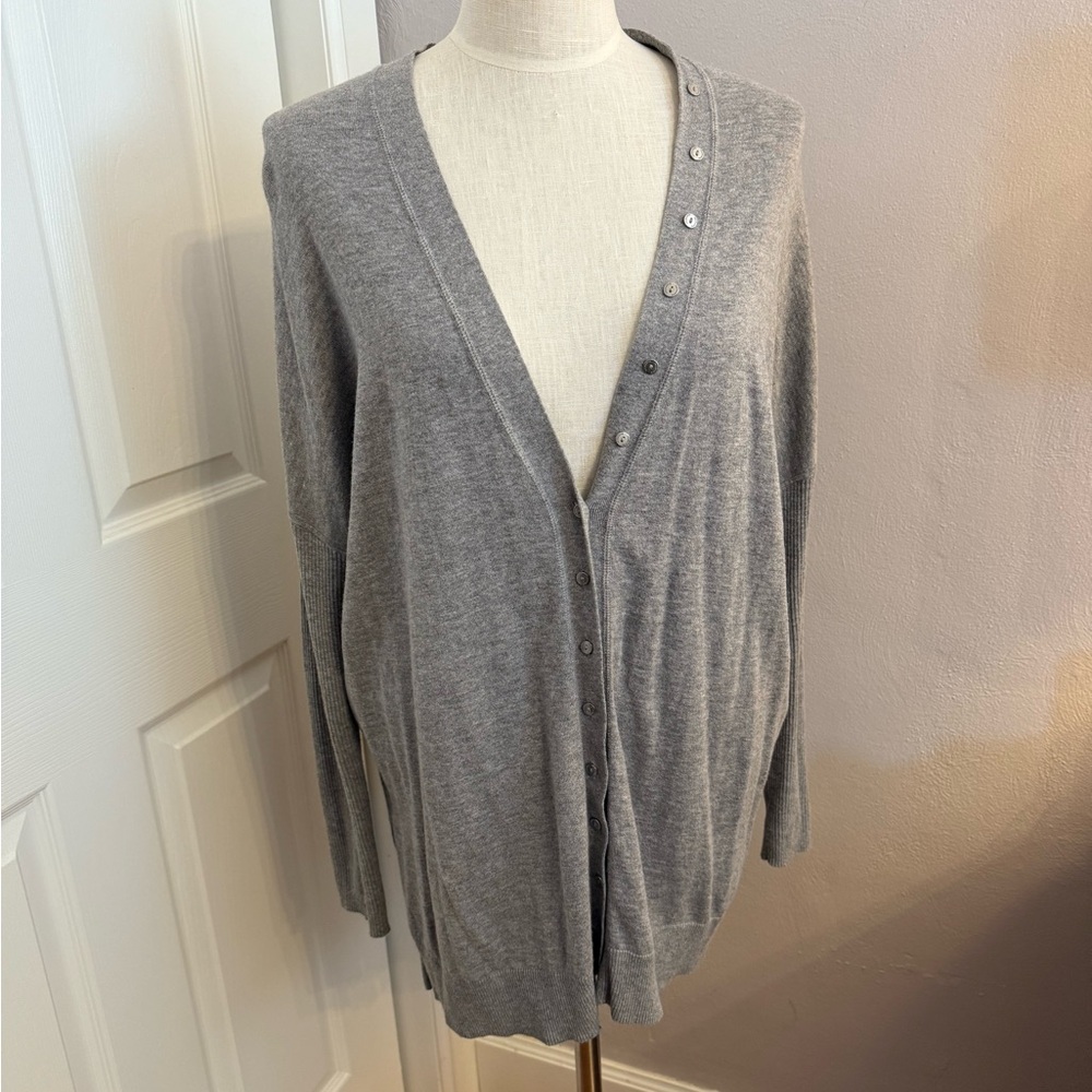 AllSaints Afelia Gray Button-Up Women's cardigan Sweater small